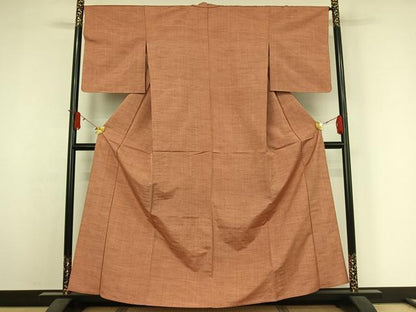 平和屋着物▽上質な紬　単衣　霞文　正絹　逸品　AABJ3629jh