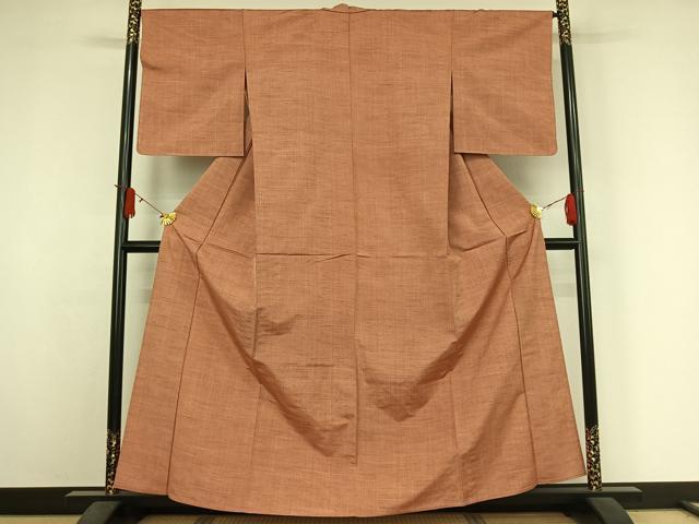 平和屋着物▽上質な紬　単衣　霞文　正絹　逸品　AABJ3629jh