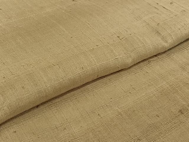 平和屋着物▽生紬　単衣　枯色　正絹　逸品　AABJ3631jh