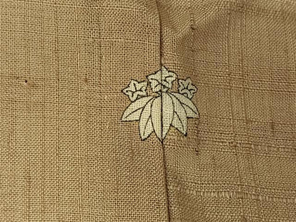 平和屋着物▽生紬　単衣　枯色　正絹　逸品　AABJ3631jh