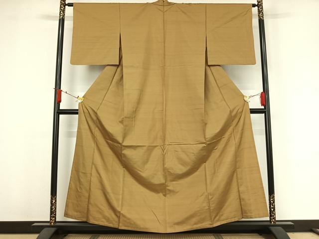 平和屋着物▽上質な紬　単衣　霞文　正絹　逸品　AABJ3632jh