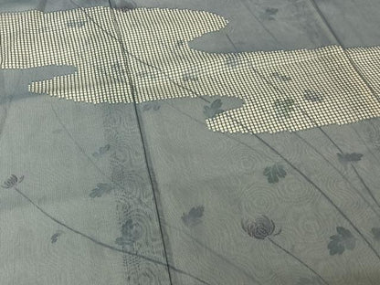 平和屋着物▽訪問着　単衣　無双　紗袷　紗×紗　手描き　草花文　正絹　逸品　AABJ3636jh
