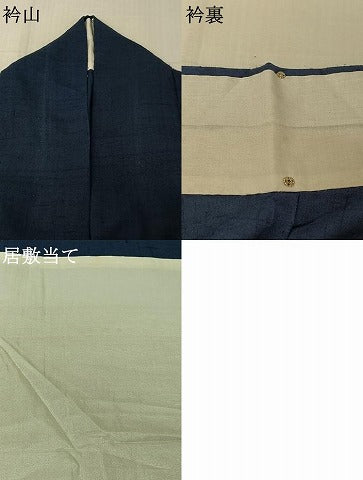 平和屋着物▽生紬　訪問着　単衣　絞り　草花文　正絹　逸品　AABJ3637jh