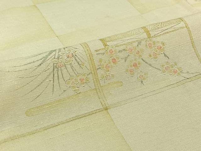 平和屋着物▽上質な小紋　単衣　風景花文　正絹　逸品　AABJ3640jh