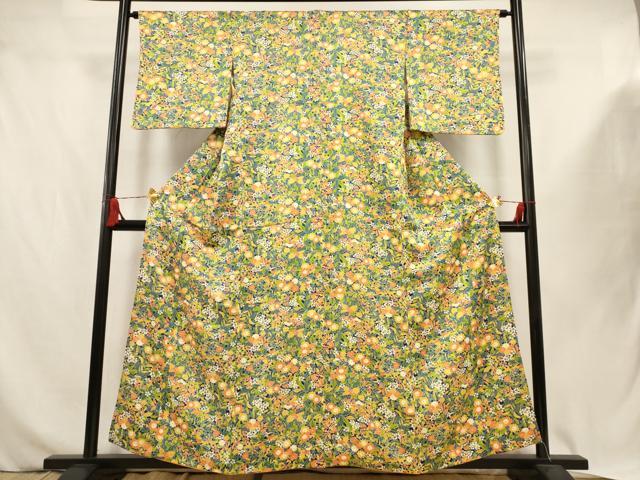 平和屋着物■上質な小紋　枝花尽くし　正絹　逸品　AABJ3641br