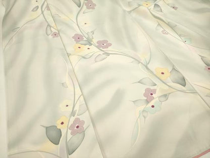 平和屋着物■上質な小紋　手描き　枝花文　暈し染め　正絹　逸品　AABJ3642br