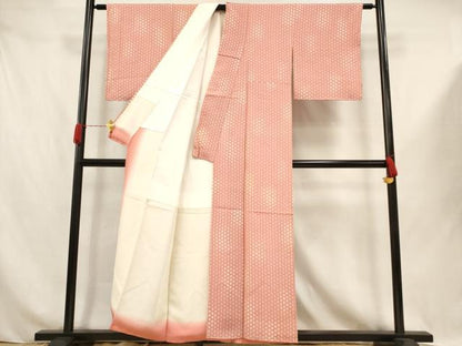 平和屋着物■上質な小紋　麻の葉花文　正絹　逸品　AABJ3648br