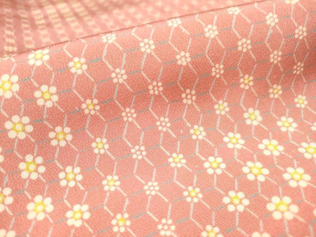 平和屋着物■上質な小紋　麻の葉花文　正絹　逸品　AABJ3648br