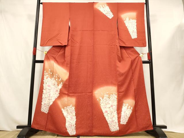 平和屋着物■訪問着　草花文　暈し染め　正絹　逸品　AABJ3649br