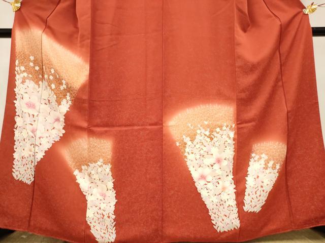 平和屋着物■訪問着　草花文　暈し染め　正絹　逸品　AABJ3649br