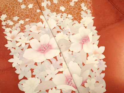 平和屋着物■訪問着　草花文　暈し染め　正絹　逸品　AABJ3649br