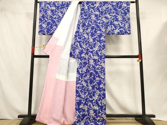 平和屋着物■上質な小紋　草花文　正絹　逸品　AABJ3652br