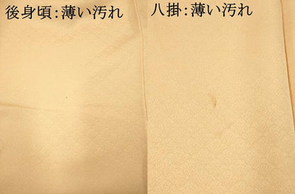 平和屋着物■無地絵羽訪問着　霞花青海波地紋　蜂蜜色　正絹　逸品　AABJ3655br