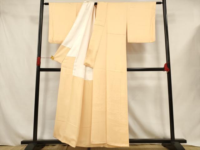 平和屋着物■無地絵羽訪問着　霞花青海波地紋　蜂蜜色　正絹　逸品　AABJ3655br
