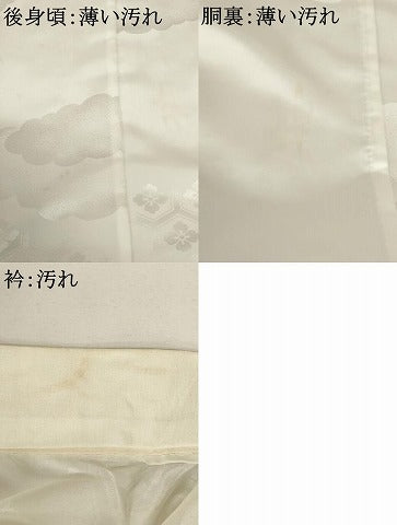 平和屋着物■長襦袢　無双仕立て　雲重ね亀甲花地紋　白色　洗える着物　AABJ3657br