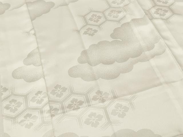 平和屋着物■長襦袢　無双仕立て　雲重ね亀甲花地紋　白色　洗える着物　AABJ3657br