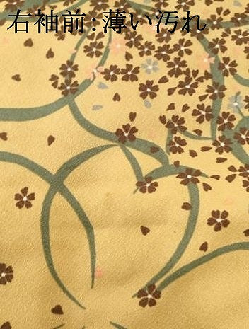 平和屋着物■小紋　舞桜文　洗える着物　未使用　AABJ3658br