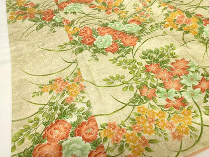 平和屋着物■小紋　草花文　洗える着物　AABJ3663br