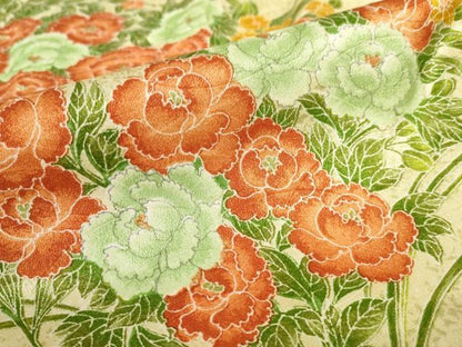 平和屋着物■小紋　草花文　洗える着物　AABJ3663br