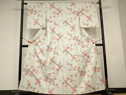 平和屋着物■小紋　手描き　枝花文　洗える着物　AABJ3668br