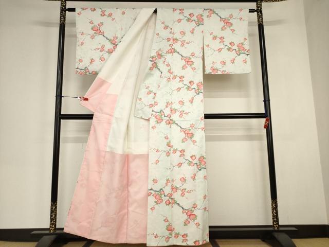 平和屋着物■小紋　手描き　枝花文　洗える着物　AABJ3668br