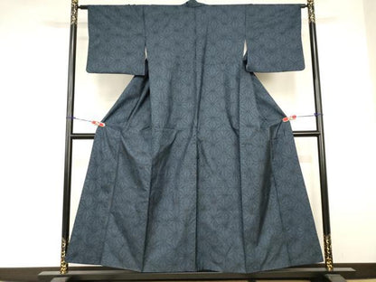 平和屋着物■本場大島紬　7マルキ　麻の葉文様　正絹　逸品　AABJ3679br