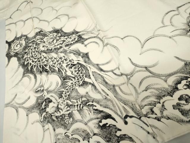 平和屋着物●三浦逸鬼　訪問着　手描き　龍　正絹　逸品　AABJ3686cs