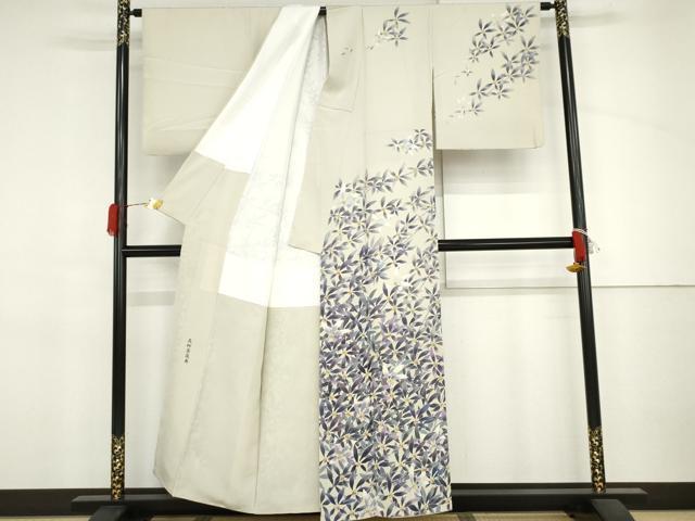 平和屋着物●十日町友禅作家　林静穂　訪問着　花柳景蘭舞　正絹　逸品　AABJ3687cs