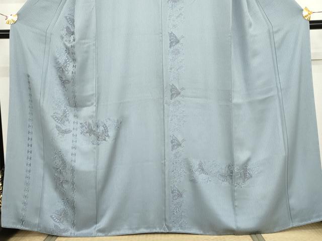 平和屋着物●中国三大刺繍　スワトウ刺繍　汕頭刺繍　訪問着　花蝶文　金糸　正絹　逸品　AABJ3690cs