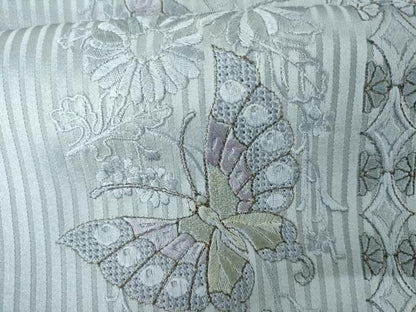 平和屋着物●中国三大刺繍　スワトウ刺繍　汕頭刺繍　訪問着　花蝶文　金糸　正絹　逸品　AABJ3690cs