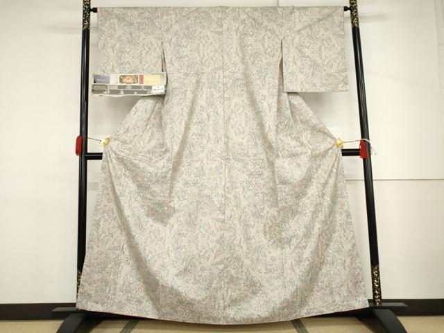 平和屋着物●都喜ヱ門 本場大島紬 白大島 カタス7マルキ 藤絹織物謹製 大原輝子作 夢追う旅 証紙付き 正絹 逸品 未使用 AABJ3691cs