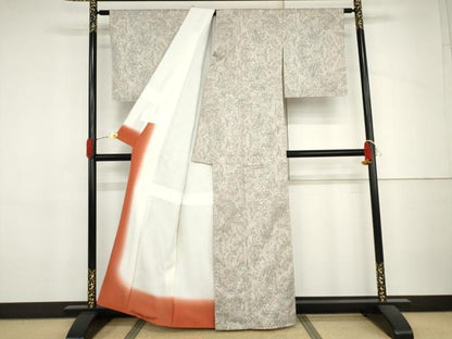 平和屋着物●都喜ヱ門 本場大島紬 白大島 カタス7マルキ 藤絹織物謹製 大原輝子作 夢追う旅 証紙付き 正絹 逸品 未使用 AABJ3691cs