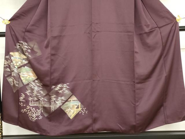 平和屋着物●訪問着　京風景笹文　金彩　正絹　逸品　AABJ3695cs