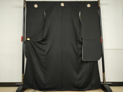 平和屋着物●豪華振袖　黒地　伊勢丹扱い　正絹　逸品　AABJ3696cs