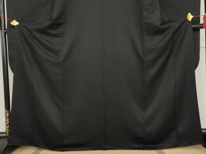 平和屋着物●豪華振袖　黒地　伊勢丹扱い　正絹　逸品　AABJ3696cs