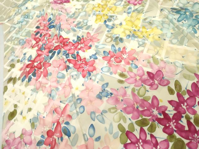 平和屋着物●豪華振袖　手描き　枝花文　金彩　正絹　逸品　AABJ3698cs