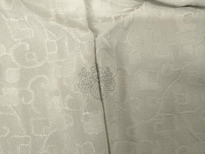 平和屋着物●上質な色無地　更紗花地紋　白鼠色　正絹　逸品　AABJ3699cs
