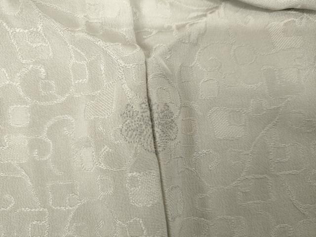 平和屋着物●上質な色無地　更紗花地紋　白鼠色　正絹　逸品　AABJ3699cs