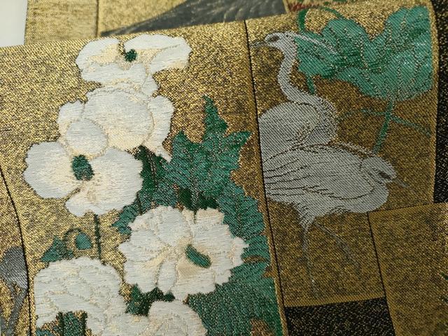 平和屋着物●豪華黒留袖　寿光織　色紙重ね花鳥文　金糸　やまと誂製　正絹　逸品　AABJ3705cs
