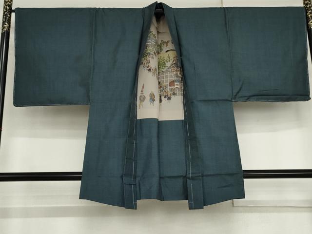 平和屋着物●男性　本場大島紬　アンサンブル　100亀甲　総詰　正絹　逸品　未使用　AABJ3706cs