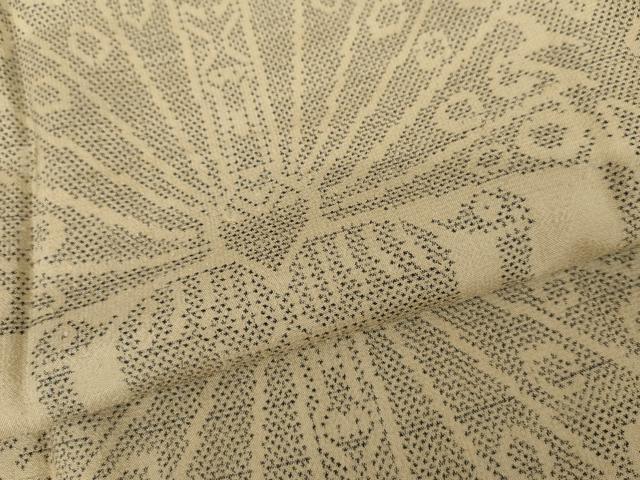 平和屋着物●本場大島紬　薩摩結城　更紗花鳥文　正絹　逸品　AABJ3709cs