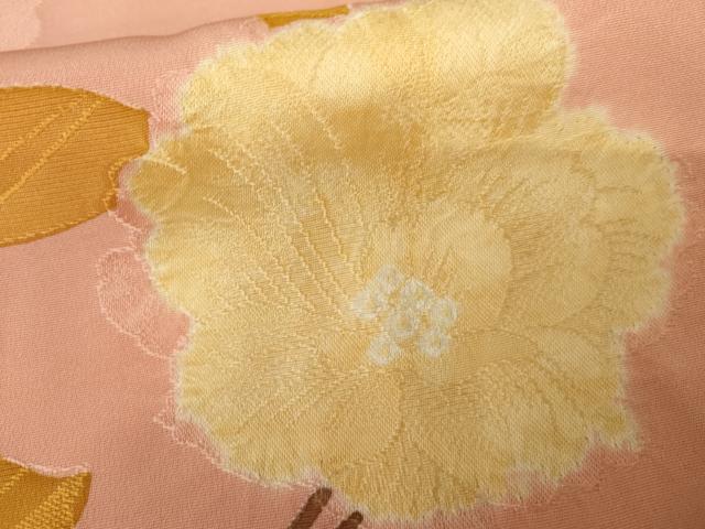 平和屋着物●上質な小紋　地紋起こし　絞り　枝花文　正絹　逸品　AABJ3711cs