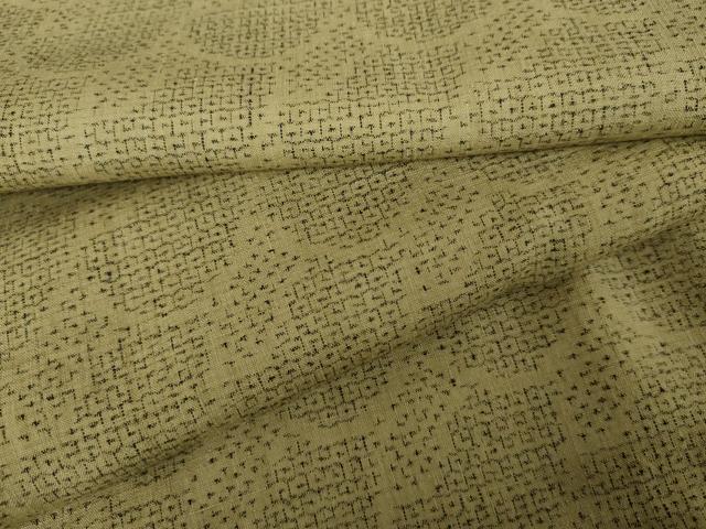 平和屋着物●結城紬　80亀甲　抽象文様　胴抜き仕立て　正絹　逸品　AABJ3716cs