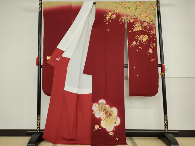 平和屋着物●豪華振袖　桜毬文　暈し染め　金彩　鬼しぼ縮緬　ますいわ屋扱い　正絹　逸品　AABJ3717cs