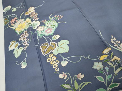平和屋着物●訪問着　駒刺繍　花蔦の葉文　金彩　正絹　逸品　AABJ3719cs