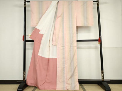 平和屋着物●紅花紬　米沢　新田英行　新田間道　証紙付き　正絹　逸品　未使用　AABJ3720cs