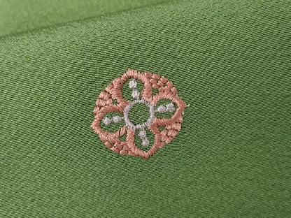 平和屋着物●上質な小紋　総刺繍　花鳥文　正絹　逸品　AABJ3721cs