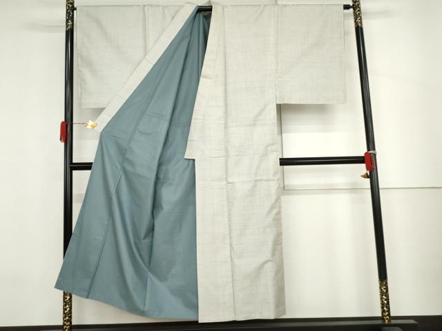 平和屋着物●男性　本場大島紬　白大島　アンサンブル　100亀甲　総詰　正絹　逸品　AABJ3723cs