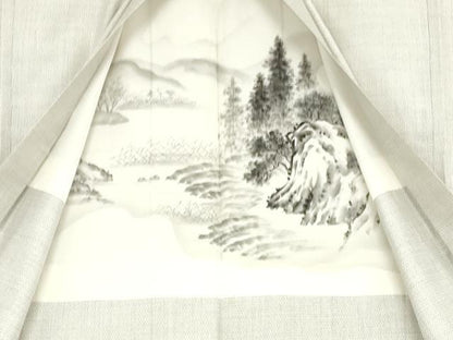 平和屋着物●男性　本場大島紬　白大島　アンサンブル　100亀甲　総詰　正絹　逸品　AABJ3723cs