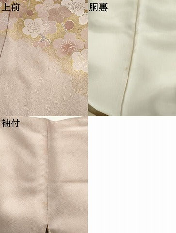 平和屋着物●銀座きしや　色留袖　駒刺繍　枝花文　金糸　金彩　たとう紙付き　正絹　逸品　AABJ3724cs